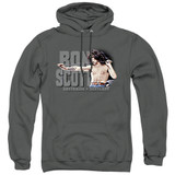 Bon Scott AC/DC Bon Scott Shirtless Adult Pullover Hoodie Sweatshirt Charcoal