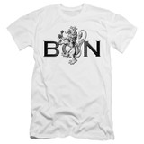 Bon Scott AC/DC Bon Crest Slim Fit 30/1 T-Shirt White