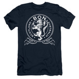 Bon Scott AC/DC Bon Crest 1946 Slim Fit 30/1 T-Shirt Navy