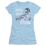 Miles Davis The Cool Junior Women's Sheer T-Shirt Light Blue