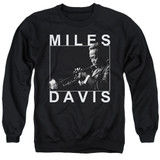 Miles Davis Monochrome Adult Crewneck Sweatshirt Black
