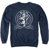 Bon Scott AC/DC Bon Crest 1946 Adult Crewneck Sweatshirt Navy