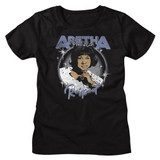 Aretha Franklin Respect Circle Black Women's T-Shirt