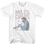 Miles Davis Stars and Rectangle White Adult T-Shirt