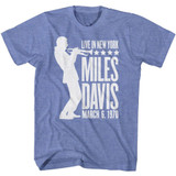 Miles Davis Silhouette Light Blue Adult T-Shirt