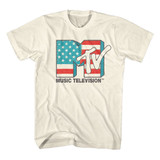 MTV American Flag Natural T-Shirt