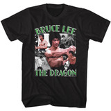 Bruce Lee The Dragon Collage Black T-Shirt