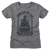 Yellowstone To The Train Station Graphite Heather Women's T-Shirt