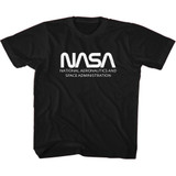 NASA Simple Worm Black Youth T-Shirt