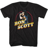 Bon Scott AC/DC Gold Name Black Adult T-Shirt