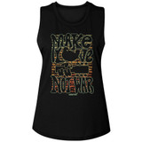 Woodstock Make Love Not War Black Women's Muscle Tank Top T-Shirt