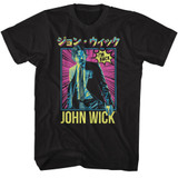 John Wick Neon Manga Ish Black T-Shirt