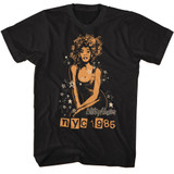 Whitney Houston NYC 1985 Stars Black T-Shirt