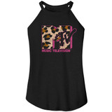 MTV Leopard Black Women's Sleeveless Rocker Tank Top