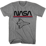 NASA Worm Logo Shuttle Graphite Heather T-Shirt