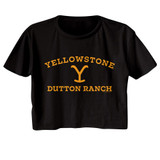 Yellowstone Light Logo Black Women's Festival Cali Crop T-Shirt