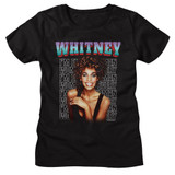 Whitney Houston Every Woman Stacked Black Women's T-Shirt