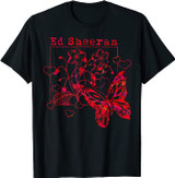 Ed Sheeran Red Wild Hearts and Butterflies T-Shirt