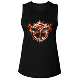 Hunger Games Flaming Mockingjay Black Women's Muscle Tank Top T-Shirt