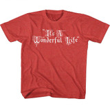 It's a Wonderful Life Title Treatment Red Heather Youth T-Shirt
