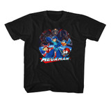 Mega Man Collage Black Youth T-Shirt