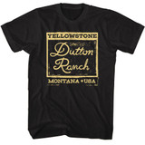 Yellowstone Dutton Ranch Square Black T-Shirt