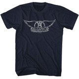 Aerosmith Wings Logo Light Navy T-Shirt