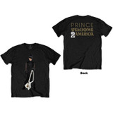 Prince Unisex T-Shirt W2A White Guitar (Back Print)