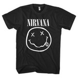 Nirvana Unisex T-Shirt White Smiley Black