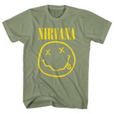 Nirvana Unisex T-Shirt Yellow Smiley Green