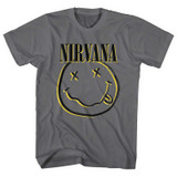 Nirvana Unisex T-Shirt Inverse Smiley Charcoal Grey