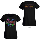 Iron Maiden Women's T-Shirt Legacy of the Beast Live Album Skulls (Back Print)