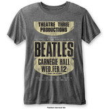 The Beatles Unisex T-Shirt Carnegie Hall (Burnout) Charcoal