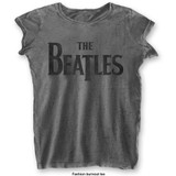 The Beatles Women's T-Shirt Drop T Logo (Burnout)