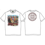 The Beatles Unisex T-Shirt Sgt Pepper (Back Print) White