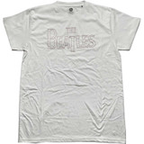 The Beatles Unisex T-Shirt Drop T Logo (Embroidered) White