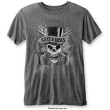 Guns N Roses Unisex T-Shirt Faded Skull (Burnout) Charcoal