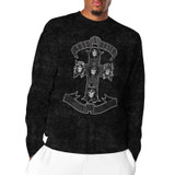 Guns N Roses Unisex Long Sleeve T-Shirt Monochrome Cross (Wash Collection)