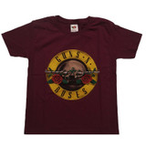Guns N Roses Kids T-Shirt Classic Logo Maroon