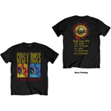 Guns N Roses Unisex T-Shirt Use Your Illusion World Tour (Back Print)