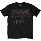 Queen Unisex T-Shirt Vintage Union Jack Black