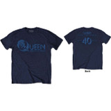 Queen Unisex T-Shirt News of the World 40th Vintage Logo (Back Print)