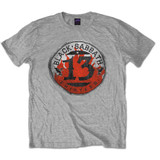 Black Sabbath Unisex T-Shirt 13 Flame Circle Grey