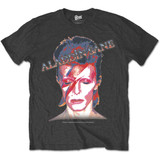 David Bowie Unisex T-Shirt Aladdin Sane Charcoal