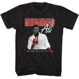 Muhammad Ali Red Glove Stare Black T-Shirt