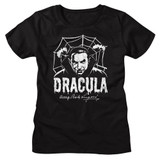 Bela Lugosi Creepy Web Monochrome Black Women's T-Shirt