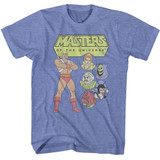 Masters of the Universe Character Circles Light Blue Heather T-Shirt