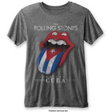 The Rolling Stones Unisex T-Shirt Havana Cuba (Burnout) Charcoal