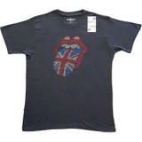 The Rolling Stones Unisex Embellished T-Shirt Classic UK Charcoal