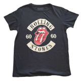 The Rolling Stones Women's T-Shirt Sixty Biker Tongue (Suede Flock)